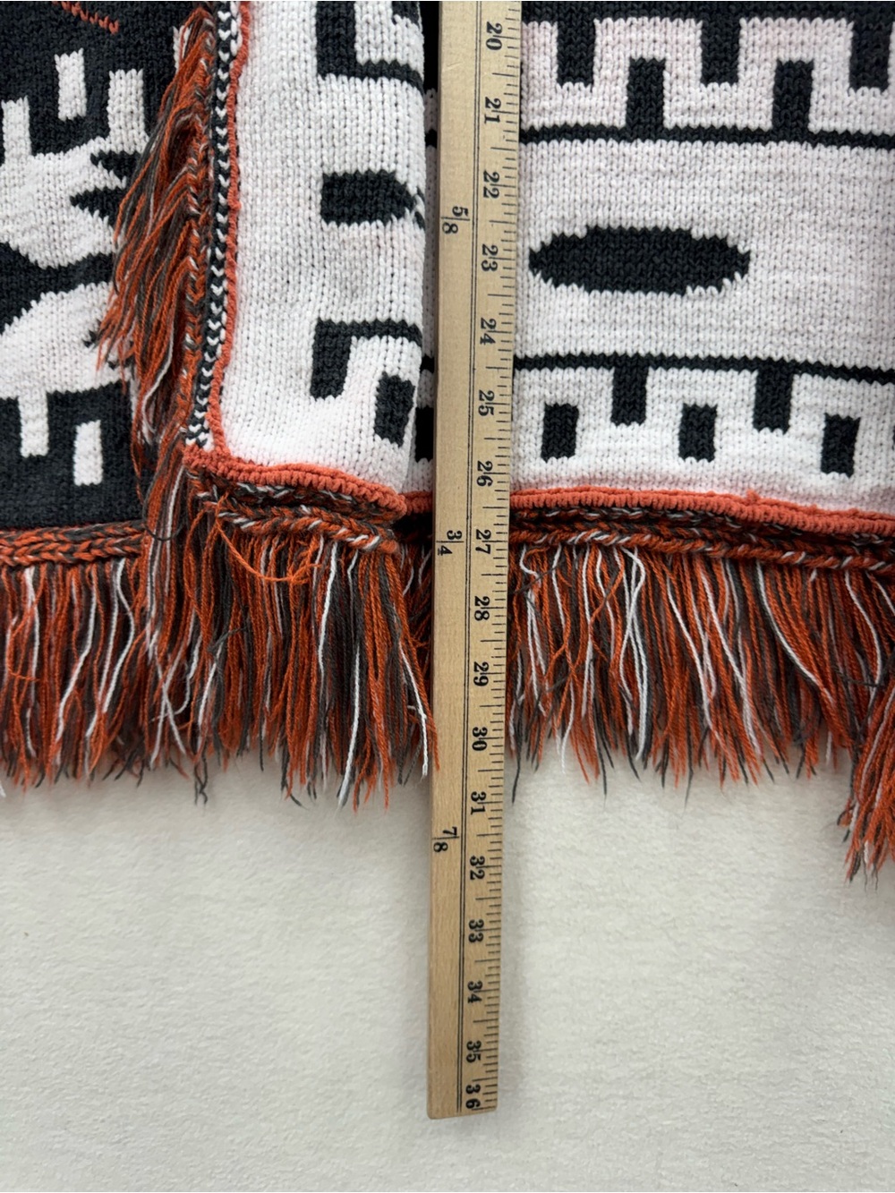POL Women’s Medium Chaneal Multicolor Knit Cardigan Sweater Aztec Print Fringe - Picture 5 of 7